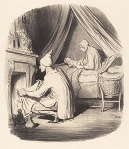Gorączkowa noc autorstwa Honoré Daumier