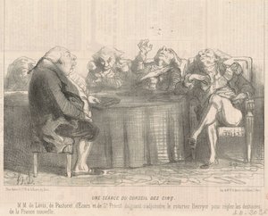 Posiedzenie Rady Pięciu autorstwa Honoré Daumier