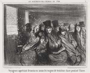 Pasażerowie coraz mniej przepadają za wagonami trzeciej klasy... autorstwa Honoré Daumier