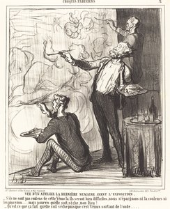 Widok warsztatu... przed wystawą autorstwa Honoré Daumier