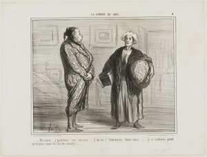"- Monsieur, odchodzę ze służby, wracam do domu... Nie chcę tu być, gdy skończy się świat", płyta 4 z La Cométe De 1857. autorstwa Honoré Victorin Daumier
