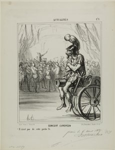 Koncert europejski. Nie dopuszczony do udziału w tej części, płyta 171 z Actualités autorstwa Honoré Victorin Daumier