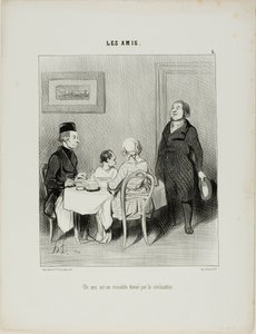 Przyjaciel to krokodyl wyprodukowany przez cywilizację, płyta 6 z Les Amis autorstwa Honoré Victorin Daumier