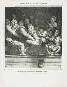Argument literacki na drugim poziomie, płyta 3 z Croquis Pris Au Théatre par Daumier autorstwa Honoré Victorin Daumier