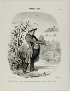 "Zbóju majowego robaka... to ty pożerasz cały mój majątek. Zginiesz z mojej ręki!", płyta 32 z Pastorales autorstwa Honoré Victorin Daumier