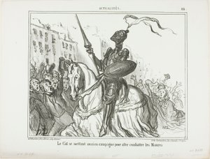 El Cid również wychodzi na pole, aby walczyć z Maurami, płyta 116 z Actualités autorstwa Honoré Victorin Daumier