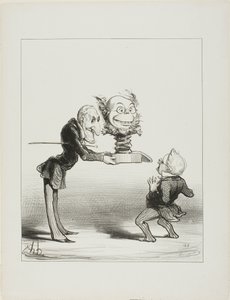 Ojciec Molé przynoszący prezenty noworoczne małemu Thiersowi, płyta 62 z Actualités autorstwa Honoré Victorin Daumier