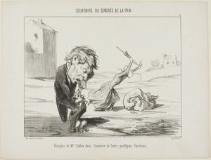 Zwolennicy pana Cobdena, wykonujący swoje pokojowe funkcje, płyta 5 z Souvenirs Du Congres De La Paix autorstwa Honoré Victorin Daumier
