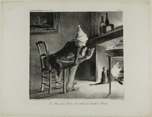 Generał Mortier, wieczór przed bitwą pod Waterloo, płyta 456 autorstwa Honoré Victorin Daumier