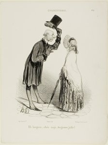 "Witaj, Aniołku, zawsze ładny...", płyta 3 z Coquetterie autorstwa Honoré Victorin Daumier