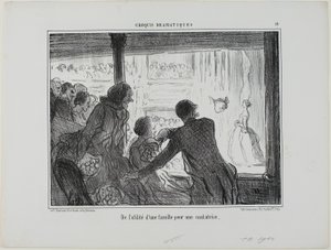 Jak przydatne dla śpiewaka operowego jest posiadanie rodziny, płyta 14 z Croquis Dramatiques autorstwa Honoré Victorin Daumier