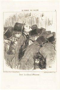 Przed obrazami Meissonniera, płyta 3 z Le Public Du Salon autorstwa Honoré Victorin Daumier