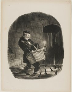 Niewygodnie jest wynajmować mieszkanie blisko rzeki, płyta 13 od Locataires et Propriétaires autorstwa Honoré Victorin Daumier