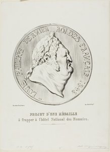 Ludwik Filip, ostatni król Francji 1848. Projekt medalu produkowanego przez Mennicę Państwową autorstwa Honoré Victorin Daumier