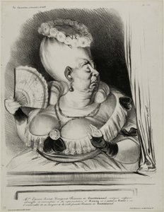 Panna Etienne-Mona-Lisa-Cunégonde-Silly Goose of the Constitutionnel, oburzona, dławiąca się i nadmiernie zirytowana przedstawieniem Anthony
