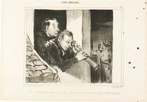 "Och! To tak, jakbyśmy tam byli: wysoka otwiera gorset, a mała szuka pchły!", płyta 27 z Types Parisiens autorstwa Honoré Victorin Daumier