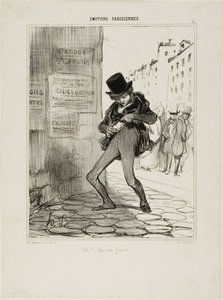 Okradziony! Ulica pustych kieszeni..., płyta 13 z Émotions Parisiens autorstwa Honoré Victorin Daumier