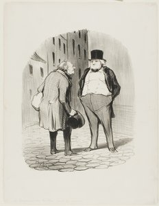 Mieszczanin i jego krawiec, płyta 5 z Les Bons Bourgeois autorstwa Honoré Victorin Daumier