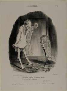 Bawełniana suknia opada, człowiek pozostaje, a cielę zanika (J.B. Rousseau), płyta 10 z Coquetterie autorstwa Honoré Victorin Daumier