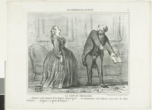Lekcja profesora, płyta piąta z Les Comédiens de Société autorstwa Honoré Victorin Daumier