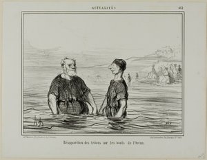 Ponowne pojawienie się trytonów morskich, płyta 412 z Actualités autorstwa Honoré Victorin Daumier