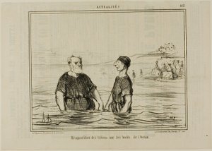 Ponowne pojawienie się trytonów morskich, płyta 412 z Actualités autorstwa Honoré Victorin Daumier