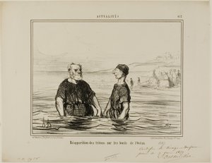 Ponowne pojawienie się trytonów morskich, płyta 412 z Actualités autorstwa Honoré Victorin Daumier