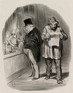Robotnik i burżuj, z Les Parisiens En 1848 autorstwa Honoré Victorin Daumier