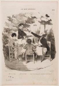 Ach, to świeże, to świeże! ... Niech pan sam powącha, kelnerze, mówi pan, że to jest świeże? ... autorstwa Honoré Daumier