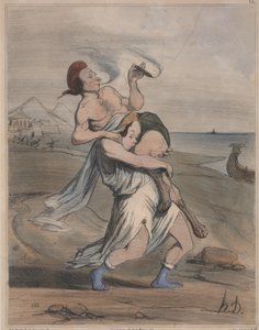 Historia starożytna, nie. 13: Porwanie Heleny (Historia starożytna, nr 13: Porwanie Heleny) autorstwa Honoré Daumier
