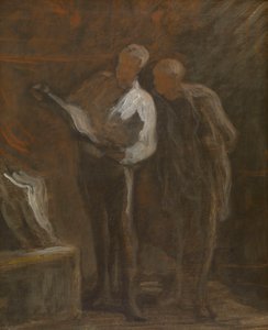 Zbieranie rycin, ok. 1870-73 (olej na płótnie) autorstwa Honore Daumier