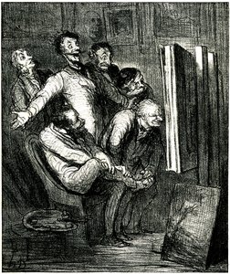 Krytycy przed obrazem autorstwa Honore Daumier