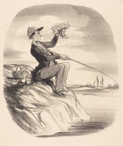 Niedogodność pójścia na ryby... autorstwa Honoré Daumier