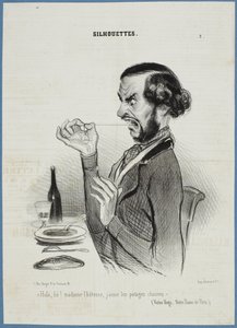 Chwileczkę! Kelnerko, wolę warzywa gładko ogolone. autorstwa Honoré Daumier