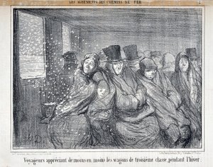 Ilustracja do serii „Les Agrements des Chemin de fer” autorstwa Honoré Daumier