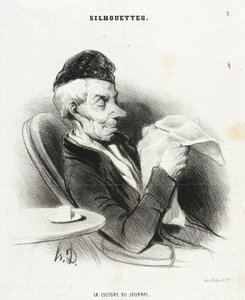 Czytanie gazety autorstwa Honoré Daumier