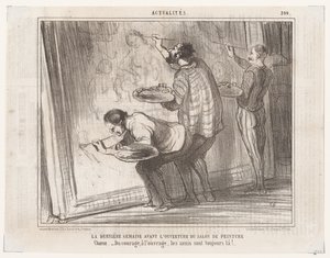 Ostatni tydzień przed otwarciem Salonu malarstwa... (Aktualności), z Le Charivari autorstwa Honoré Daumier