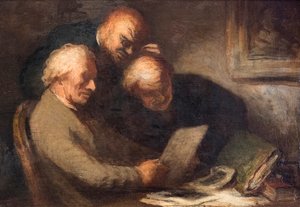 Miłośnik druku autorstwa Honore Daumier