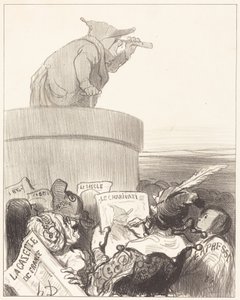 Le Constitutionnel kontempluje polityczny horyzont autorstwa Honoré Daumier