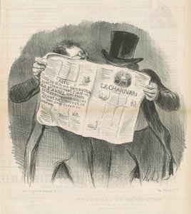 Czytanie charivari autorstwa Honoré Daumier