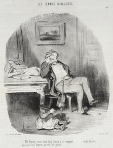 Moja żona bardzo długo pozostaje na tym bankiecie... autorstwa Honoré Daumier
