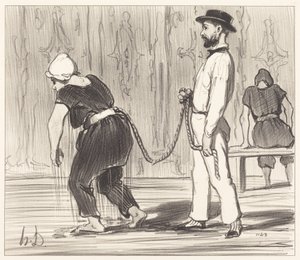 Madame Rabourdeau ma swoją pierwszą lekcję autorstwa Honoré Daumier