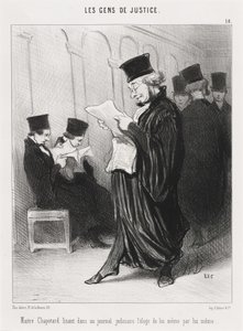 Mistrz Chapotard czyta... pochwałę samego siebie... autorstwa Honoré Daumier