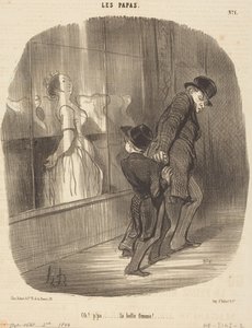 Och! Tato... jaka piękna kobieta! autorstwa Honoré Daumier