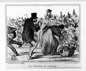 Szkice paryskie: Paryżanie w żniwach – autorstwa Daumier, w „”Charivari”” z 10.02.1857 autorstwa Honoré Daumier