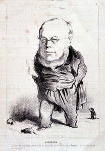 Proudhon, „”apostoł socjalizmu, wróg własności i jej opatentowany destruktor”” – autorstwa Daumier, w „”Charivari”” z 06.01.201849 autorstwa Honoré Daumier