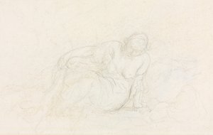 Pochylona kobieta oparta na ramieniu (verso) autorstwa Honoré Daumier