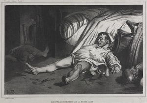 Rue Transnonain, 15 kwietnia 1834 autorstwa Honoré Daumier