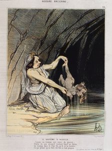 Chrzest Achillesa - w "" Charivari "" v.1840 - Honore Daumier autorstwa Honoré Daumier