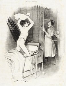 Théâtre du Vaudeville - Po północy autorstwa Honoré Daumier